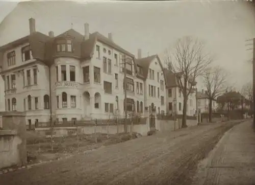 Original Foto Salzuflen in Nordrhein-Westfalen, Straßenpartie mit Villen, Haus Moritz, um 1900