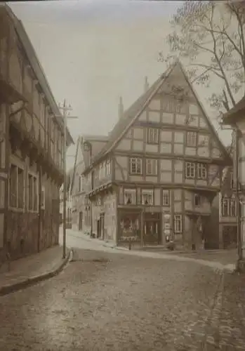 Original Foto Salzuflen in Nordrhein-Westfalen, Fachwerkhäuser in der Wenkenstraße, um 1900