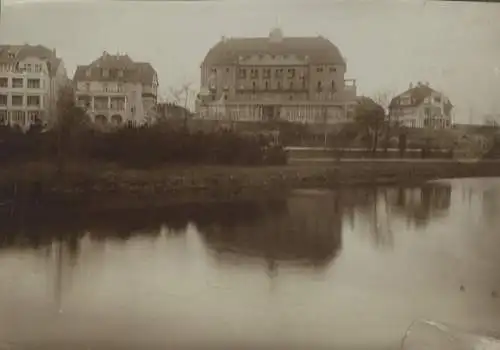 Original Foto Salzuflen in Nordrhein-Westfalen, Park mit Hotel Fürstenhof, um 1900