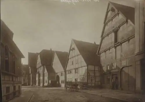 Original Foto Salzuflen in Nordrhein-Westfalen, Fachwerkhäuser in der Lange Straße, um 1900