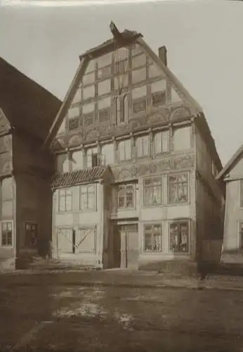 Original Foto Salzuflen in Nordrhein-Westfalen, Fachwerk-Giebelhaus in der Lange Straße, um 1900