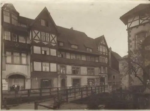 Original Foto Salzuflen in Nordrhein-Westfalen, Fachwerkhäuser in der Lange Straße, um 1900