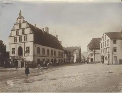 Original Foto Salzuflen in Nordrhein-Westfalen, Marktplatz mit Rathaus, um 1900