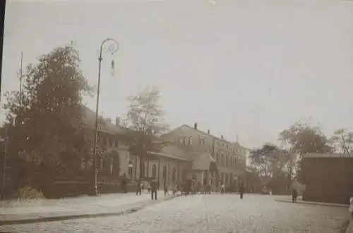 Original Foto Oberschlesien Zabrze (ehem. Hindenburg), Bahnhof, um 1900