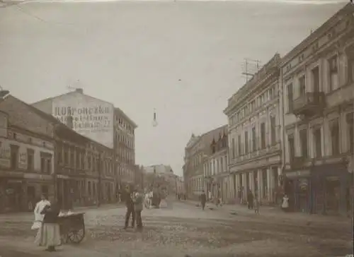 Original Foto Oberschlesien  Gleiwitz (Gliwice), Nicolaistraße, Schusterei Isidor Wolff, um 1900