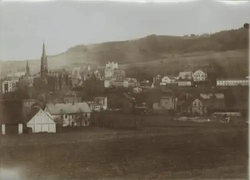 Original Foto Schlesien, Grafschaft Glatz, Neurode (Nowa Ruda), Gesamtansicht mit Kirche, um 1900