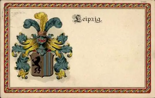 Präge Wappen Passepartout Ak Leipzig in Sachsen, Stadtwappen