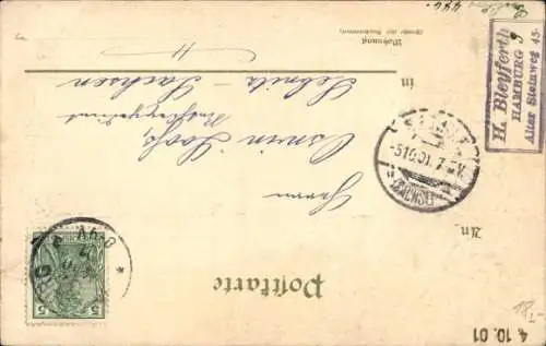 Präge Wappen Passepartout Ak Hamburg Mitte Altstadt, Nicolaikirche