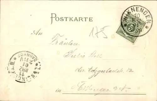 Präge Wappen Passepartout Ak Winnenden in Württemberg, Panorama, Engel