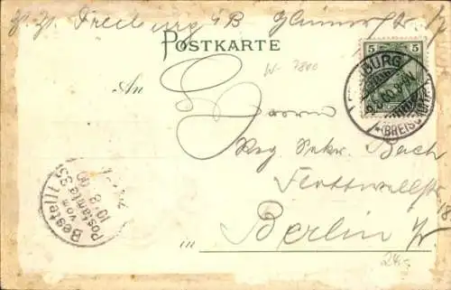 Präge Wappen Passepartout Ak Freiburg im Breisgau, Münster, Stadt, Engel