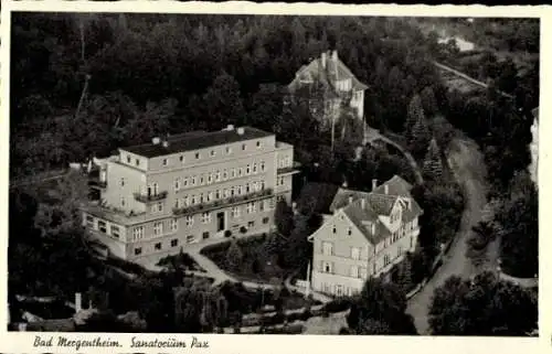 Ak Bad Mergentheim in Tauberfranken, Fliegeraufnahme, Sanatorium Pax