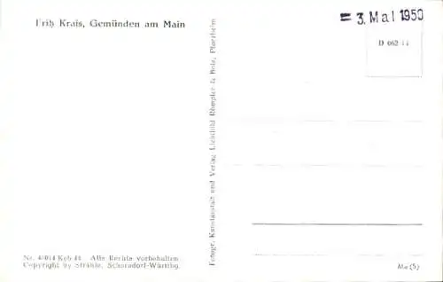 Ak Gemünden am Main Unterfranken, Fliegeraufnahme