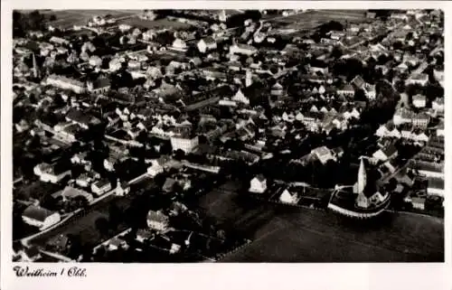 Ak Weilheim Oberbayern, Fliegeraufnahme