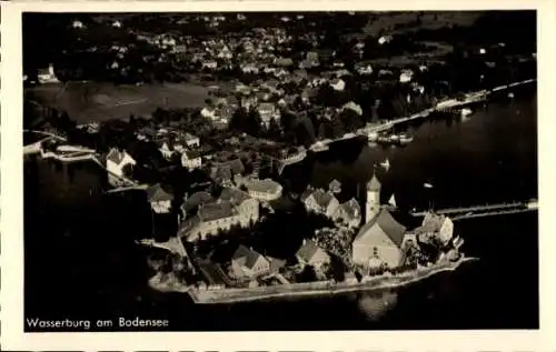 Ak Wasserburg am Bodensee Schwaben, Fliegeraufnahme