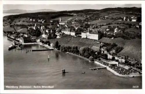 Ak Meersburg im Bodenseekreis, Fliegeraufnahme