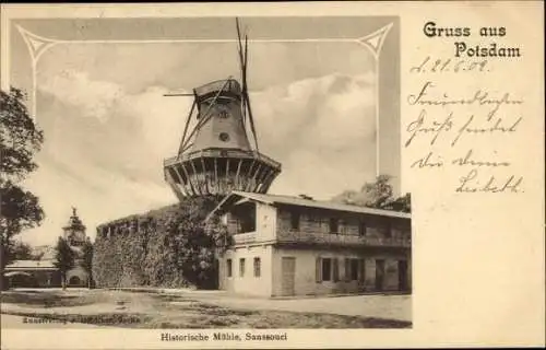 Ak Potsdam Sanssouci, Historische Mühle