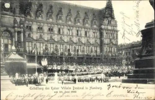 Ak Hamburg, Kaiser-Wilhelm-Denkmal, Enthüllung, 1903