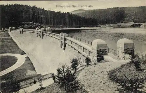 Ak Neunzehnhain Lengefeld im Erzgebirge Sachsen, Talsperre