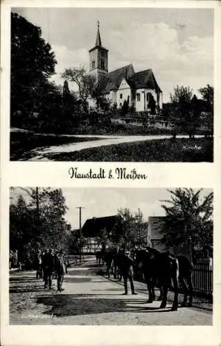 Ak Naustadt Scharfenberg Klipphausen in Sachsen, Kirche, Lutherplatz