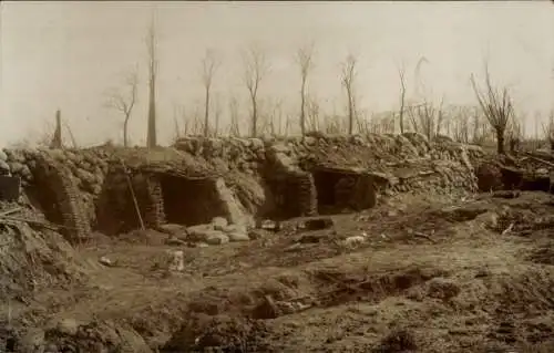 Foto Ak Langemarck Langemark Poelkapelle Westflandern, Französische Stellung, 1915