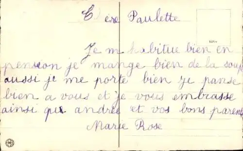 Künstler Ak Junge mit Regenschirm, Blumen