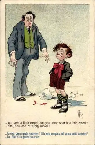 Künstler Ak You are a little rascal, and you know what is a little rascal