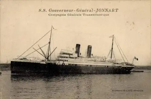 CPA Compagnie Générale Transatlantique, Paquebot SS Gouverneur-Général Jonnart