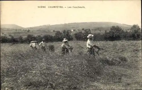 CPA Scene Champetre, les Faucheurs