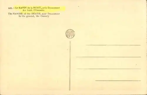Ak Douaumont Lothringen Meuse, Todesschlucht, Kriegsschauplatz 1. WK