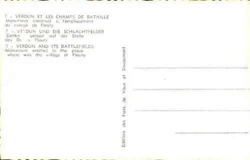 Ak Verdun Meuse, Denkmal