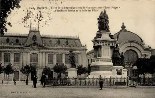 Ak Belfort Beffert Beffort Territoire de Belfort, Place de la République, Monument des Trois Sieges