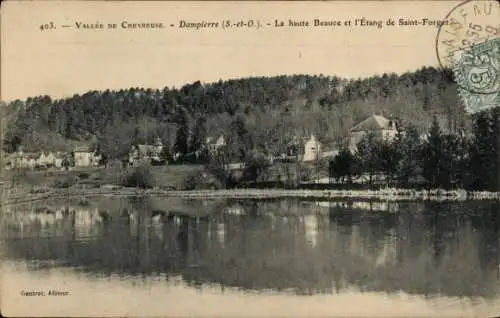 Ak Dampierre Yvelines, Blick auf das Tal der Chevreuse mit dem Ort  der Beauce und dem Teich v...