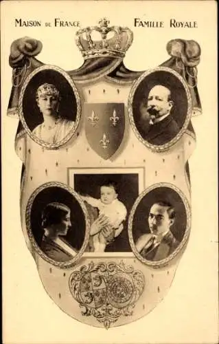 Ak Maison de France, Famille Royale, Duc de Guise, Jean III, Duchesse, Comte et Comtesse de Paris