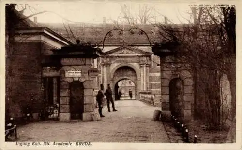 Ak Breda Nordbrabant Niederlande, Eingang Kon. Mil. Academie BREDA.