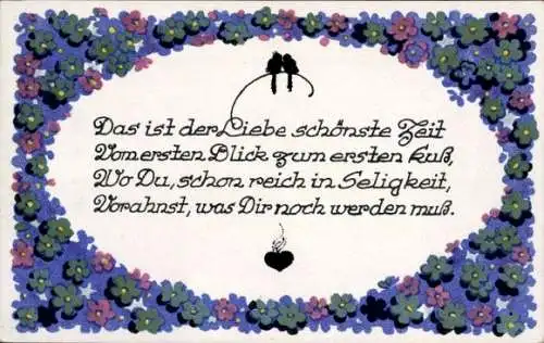 Gedicht Künstler Ak Heckel, Dora, Das ist der Liebe schönste Zeit