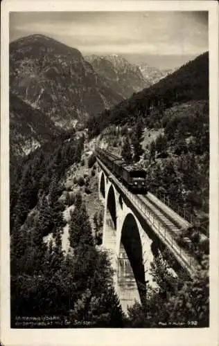 Ak Oberbayern, Mittenwaldbahn, Vorbergviadukt, Großer Solstein