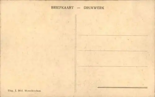 Ak Monnikendam Waterland Nordholland Niederlande,  Watersnood 1916, Zonnepad