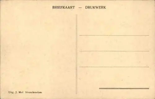 Ak Monnikendam Waterland Nordholland Niederlande, Waltersnood 1916, Binnendijk