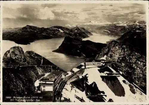 Ak Kanton Luzern Schweiz, Pilatuskulm, Vierwaldstättersee