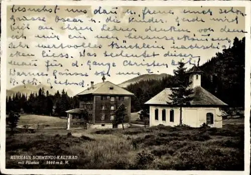 Ak Schwendi Heiden Kanton Appenzell Außerrhoden, Kurhaus Schwendi Kaltbad mit Pilatus