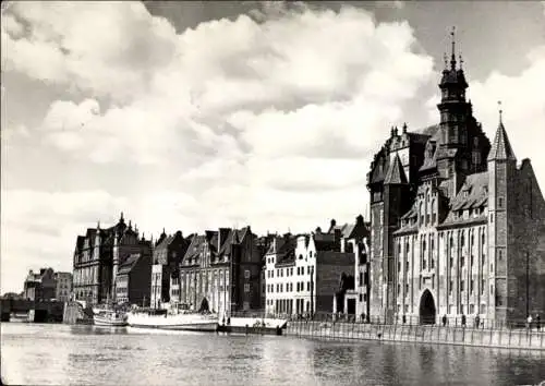 Ak Gdańsk Danzig, Motława, Uferpartie