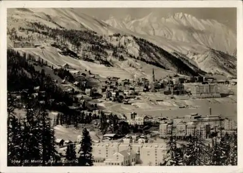 Ak Sankt Moritz Bad Kanton Graubünden, Dorf, Gesamtansicht