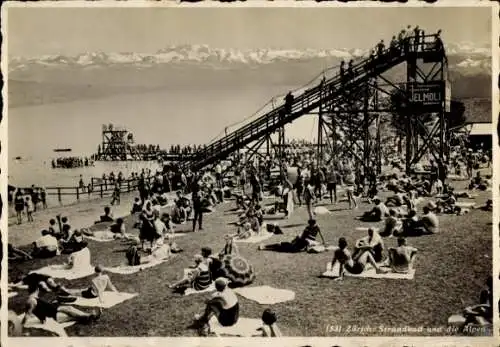 Ak Zürich Stadt Schweiz, Strandbad, Rutsche