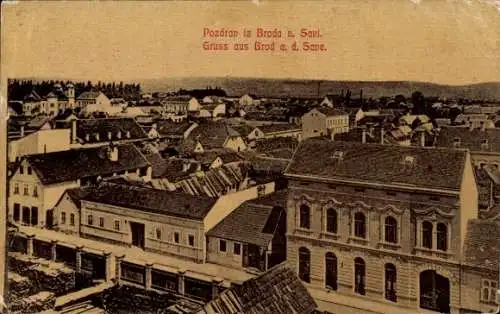 Ak Slavonski Brod Broth an der Save Brod na Savi Kroatien, Panorama