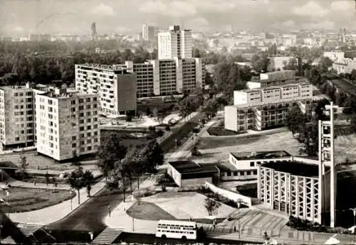 Ak Berlin Tiergarten Hansaviertel, Hochhäuser, Kirche