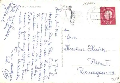 Ak Berlin Tiergarten Hansaviertel, Hochhäuser, Kirche