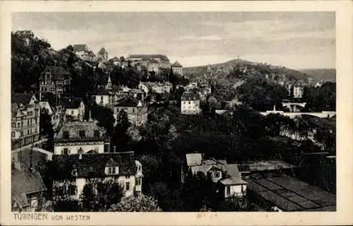 Ak Tübingen am Neckar, Aussicht auf die Stadt, Schloss Hohentübingen