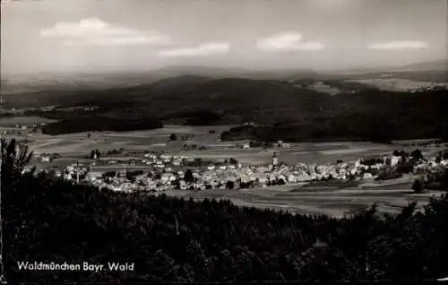 Ak Waldmünchen im Oberpfälzer Wald Bayern, Panoramablick auf  grüne Hügel, Wolken