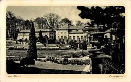 Ak Gotha in Thüringen, Orangerie, historische Gebäude, Gartenlandschaft