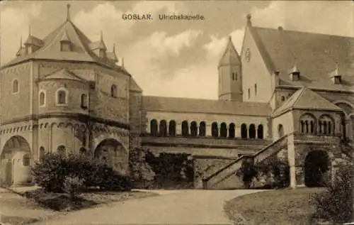 Ak Goslar am Harz, Ulrichskapelle, historische Architektur, grüne Umgebung